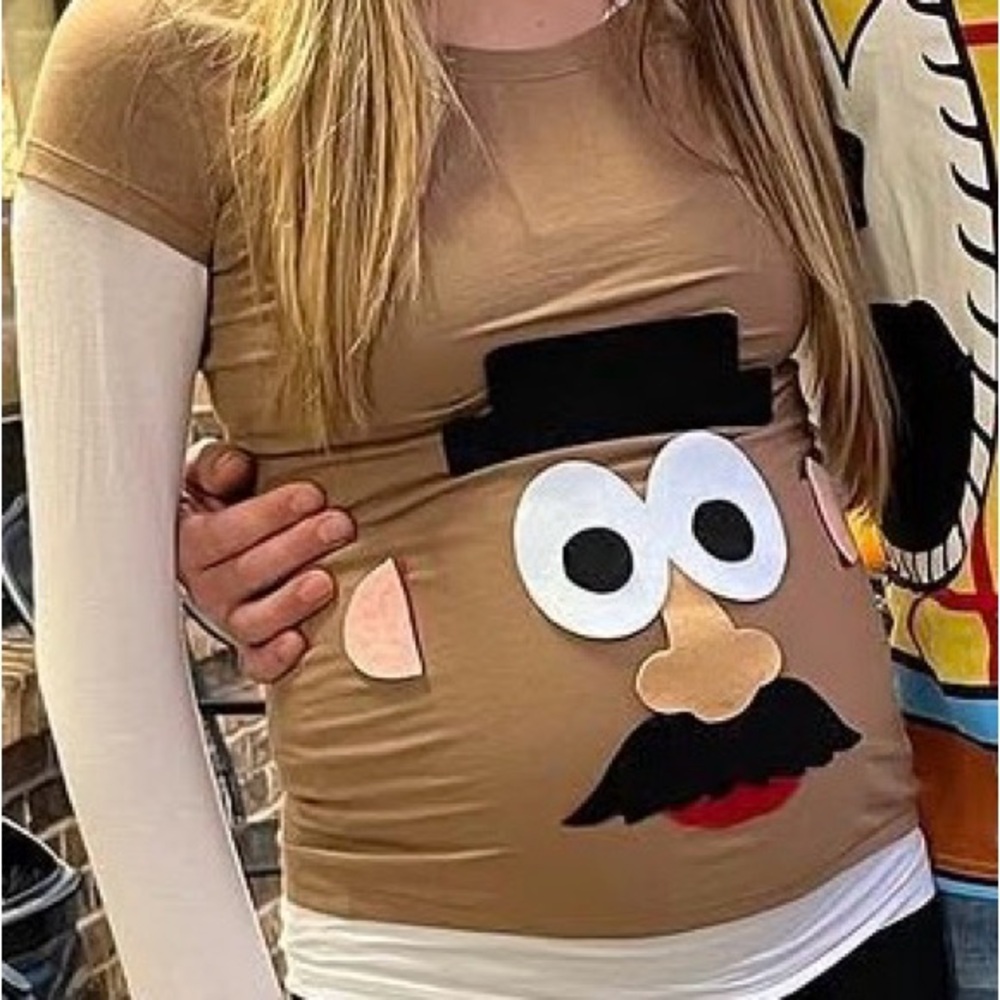 Handmade Mr. Potato Face Brown Graphic Tee